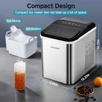 Machine à glaçons de comptoir EUHOMY – Prête en 8 minutes. 16 kg/24 h. Autonettoyante. Machine à glaçons portable avec pelle et seau. Glaçons comestibles produits par ultrasons pour la maison, les fêtes, le camping ou les caravanes.