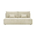 Canapé convertible 3 places en velours côtelé beige – design moderne, assise confortable, fonction lit intégrée
