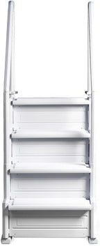 Marches antidérapantes Aqua Select pour piscines hors sol | Bleues | Pour piscines hors sol | Installation possible sur des terrasses de 122 à 137 cm de hauteur | Échelle de sécurité supportant jusqu'à 113 kg