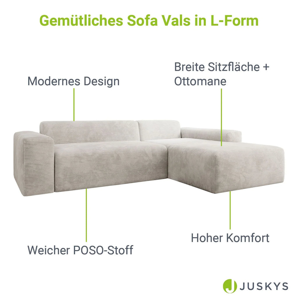 Canapé d'angle Vals 2025 – Confort moderne et style chaleureux