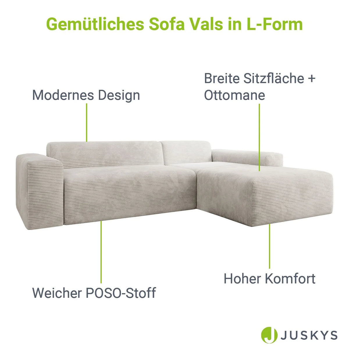 Canapé d'angle Vals 2025 – Confort moderne et style chaleureux