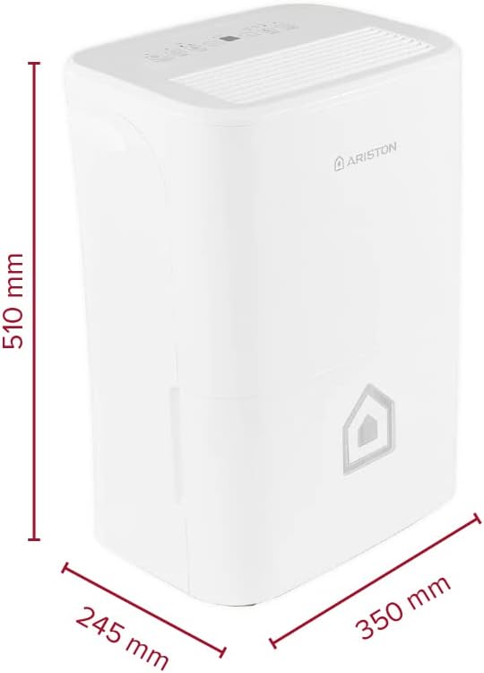 Ariston Deos 16S NET WiFi Déshumidificateur Portable Haut de gamme 16L, Contrôle Électronique du niveau d’Humidité, Fonction Buanderie, Silencieux, pour des pièces allant jusqu'à 44 m²