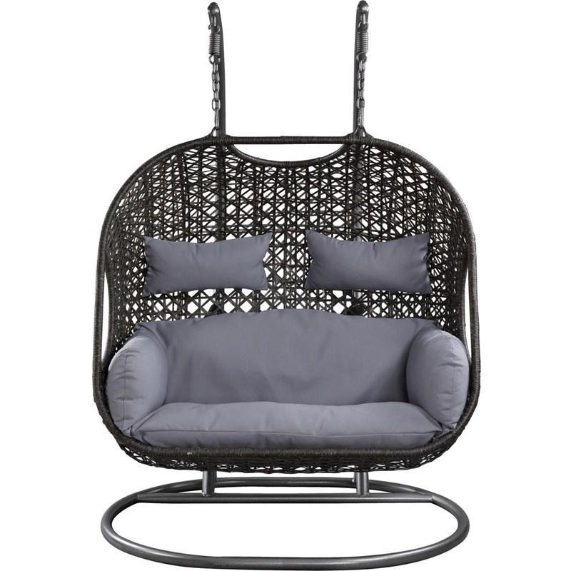 2023 Patio Wicker Swing Chair With Stand Rain Cover Included