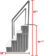 Marches antidérapantes Aqua Select pour piscines hors sol | Bleues | Pour piscines hors sol | Installation possible sur des terrasses de 122 à 137 cm de hauteur | Échelle de sécurité supportant jusqu'à 113 kg