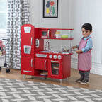 Cuisine jouet vintage en bois rouge KidKraft avec téléphone jouet