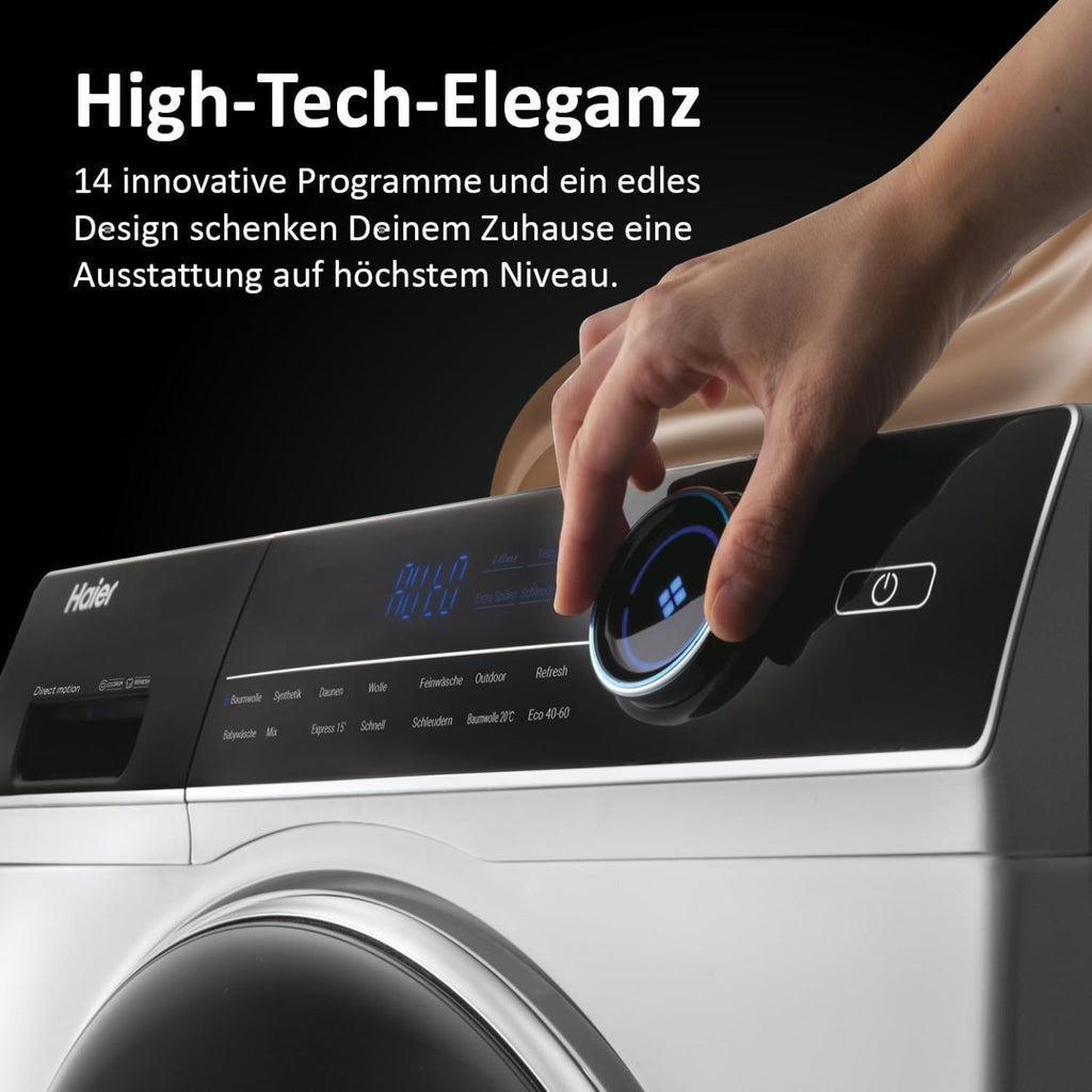 Haier I-PRO SERIE 7 HW70-B14979 I Frontlader Waschmaschine 7kg I Washing Machine mit A-Effizienz, 1.400 U/Min. & leisem Direktantrieb I Inkl. Dampffunktion, Selbstreinigungssystem & Refresh-Programm