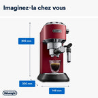 De'Longhi Dedica Style EC685.W, Machine à Café à Pompe en Acier Inoxydable Pour Café Moulu ou Dosettes, Machine à Espresso et Cappuccino, Réservoir de 1,3L, Système Anti-goutte, Blanc