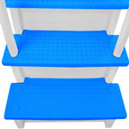 Échelle antidérapante pour piscines hors sol | Grise | Pour piscines hors sol avec une hauteur de terrasse de 122 à 137 cm | Échelle de sécurité supportant jusqu'à 136 kg