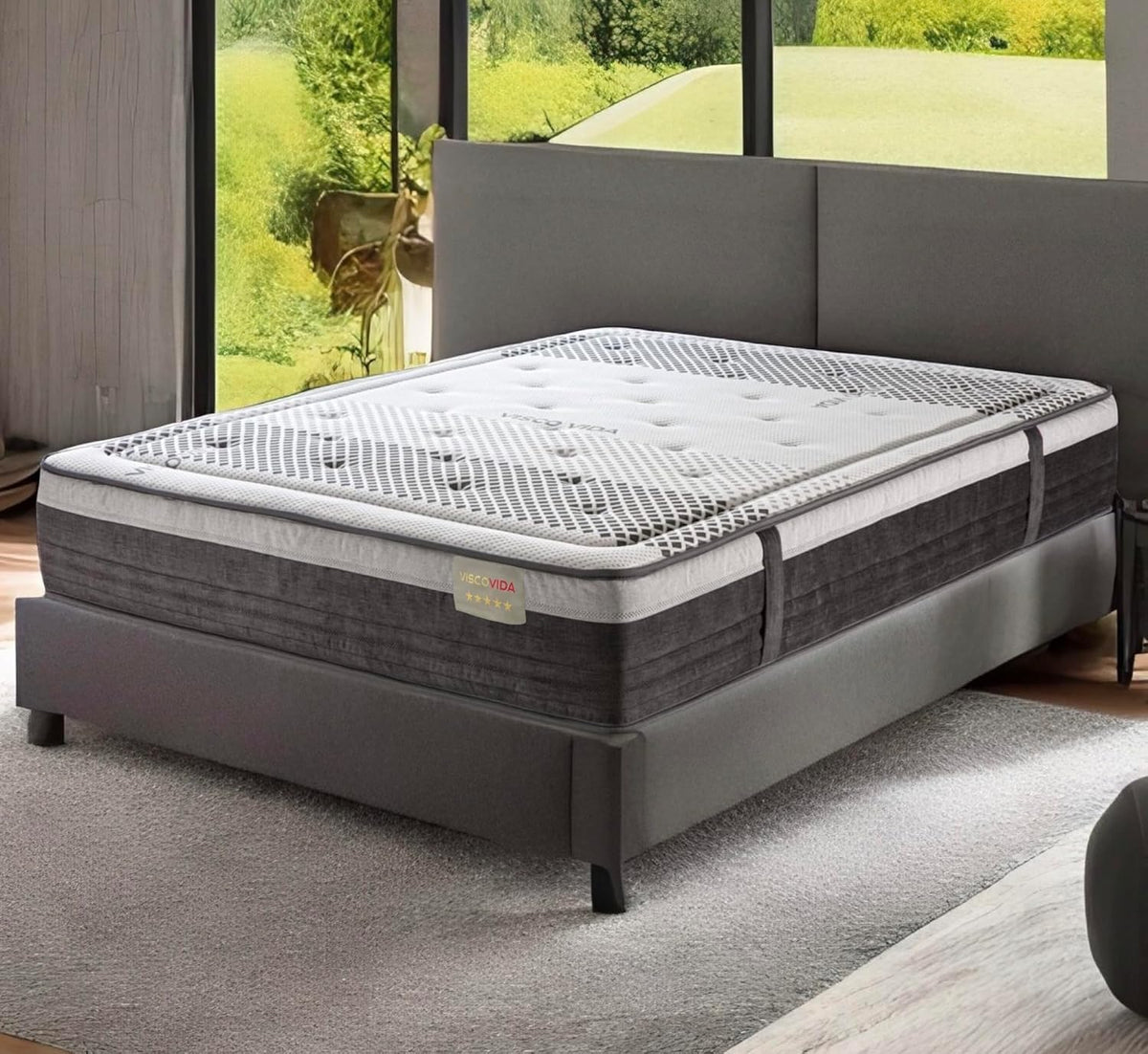 Matelas en mousse à mémoire de forme ferme T-ORMU Premium 150 x 190 cm Matelas en mousse à mémoire de forme Haute fermeté ± 29 cm Hauteur – Double – Respirant Anti-allergique Confortable Ergonomique Oeko-Tex
