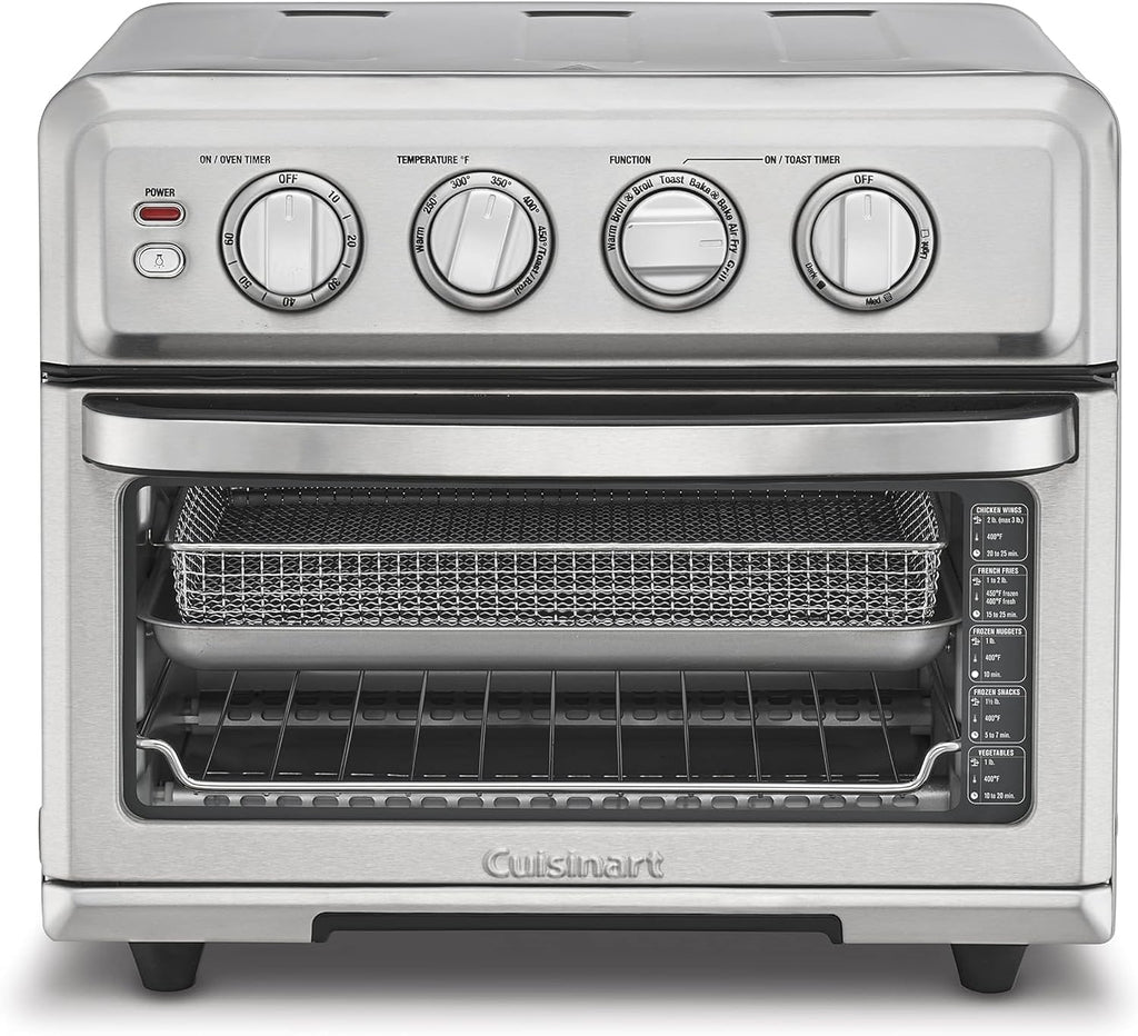 CUISINART Air Fryer + Convection Toaster Oven, 8-1 Oven with Bake, Grill, Broil & Warm Options, Stainless Steel, TOA-70