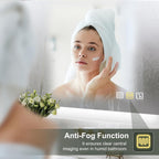 Miroir de salle de bain S'bagno avec éclairage 1200 x 700 mm, IP44, LED, Bluetooth, antibuée, 3 couleurs de lumière (3 000 K, 4 000 K, 6 500 K), intensité variable, mémoire, vertical ou horizontal. Miroirs de salle de bain avec LED.
