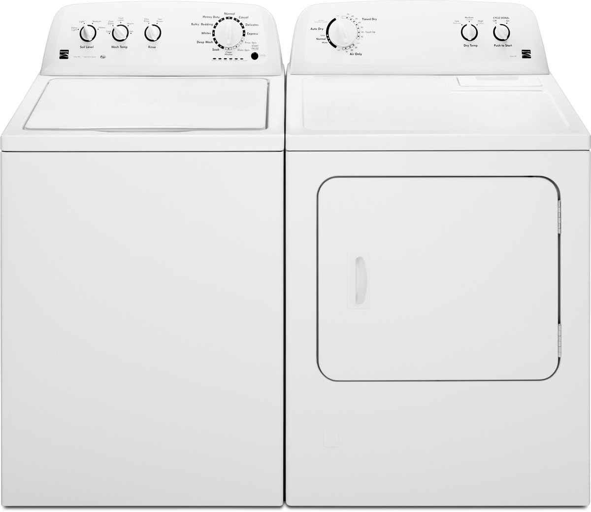 Sèche-linge électrique Kenmore à chargement frontal de 74 cm (29 po) avec protection anti-froissage et capacité totale de 198 litres (7 pi³), blanc