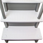 Marches antidérapantes Aqua Select pour piscines hors sol | Bleues | Pour piscines hors sol | Installation possible sur des terrasses de 122 à 137 cm de hauteur | Échelle de sécurité supportant jusqu'à 113 kg