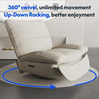 Fauteuil inclinable FLEXISPOT XC6, canapé pivotant à bascule, fauteuil TV avec dossier réglable, fauteuil inclinable pour chambre, salon et home cinéma (beige)