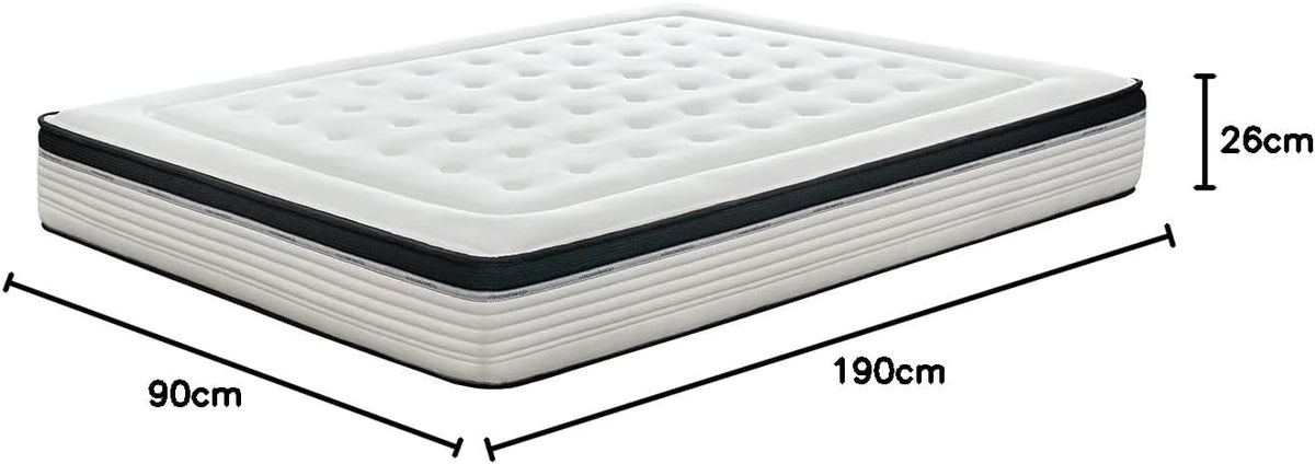 KUO Dream - Matelas à mémoire de forme bio | Matelas viscoélastique INNOGEL | Hauteur 26 cm | 135 x 190 cm [Exclusivité Amazon]