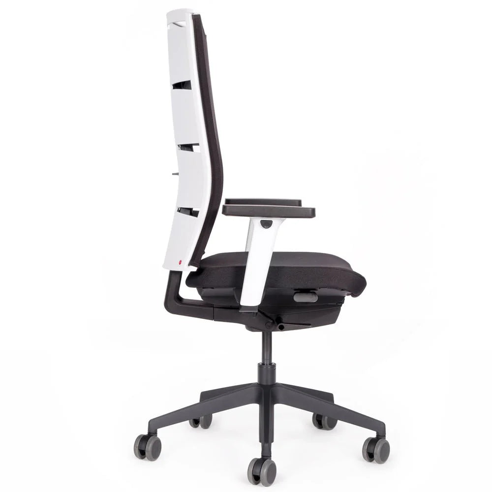Fauteuil de bureau ergonomique Agilis Matrix MT12 à dossier en maille et inclinaison lente, édition spéciale, noir pur (édition 2025).