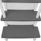 Échelle antidérapante pour piscines hors sol | Grise | Pour piscines hors sol avec une hauteur de terrasse de 122 à 137 cm | Échelle de sécurité supportant jusqu'à 136 kg