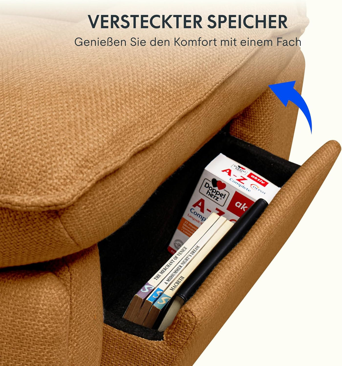 Fauteuil inclinable FLEXISPOT XC6, canapé pivotant à bascule, fauteuil TV avec dossier réglable, fauteuil inclinable pour chambre, salon et home cinéma (beige)