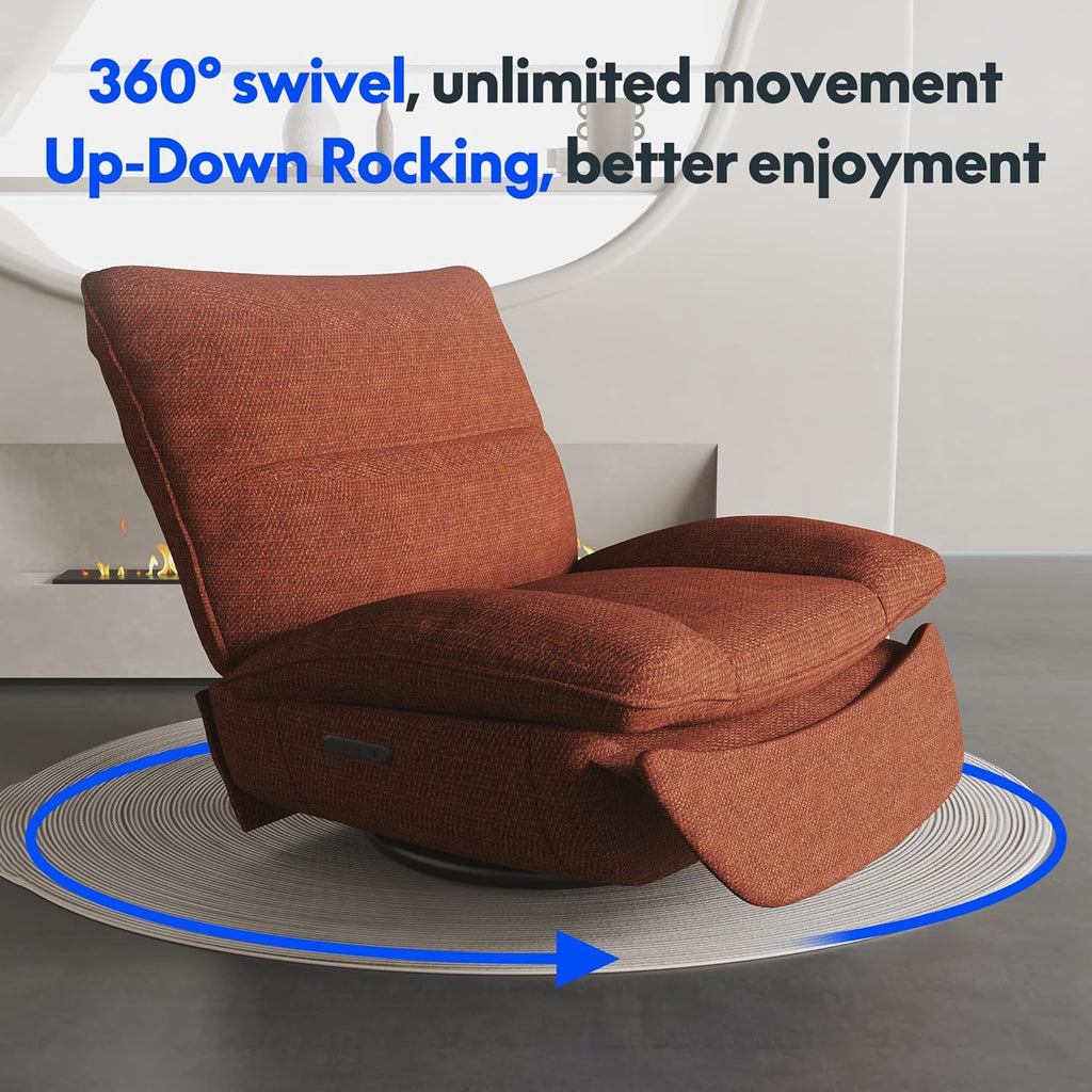 Fauteuil inclinable FLEXISPOT XC6, canapé pivotant à bascule, fauteuil TV avec dossier réglable, fauteuil inclinable pour chambre, salon et home cinéma (beige)