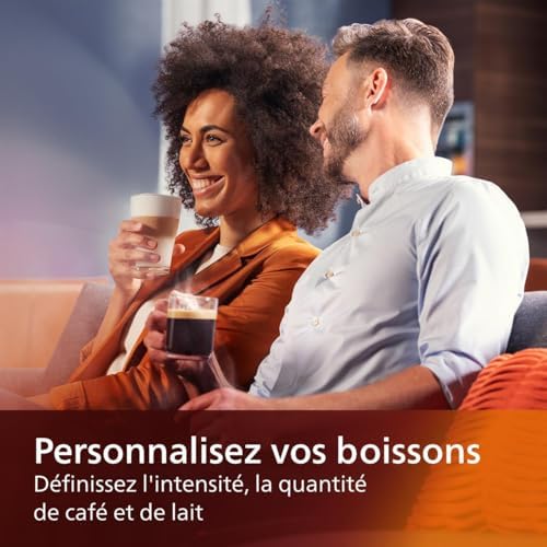 Philips Machine à Expresso Entièrement Automatique 5500 Series–20 Boissons Chaudes et Glacées, Carafe LatteGo Facile à Nettoyer, SilentBrew 40% Plus Silencieuse, QuickStart, Noir et Argent (EP5546/70) : Cuisine et Maison