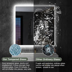 Miroir de salle de bain S'bagno avec éclairage 1200 x 700 mm, IP44, LED, Bluetooth, antibuée, 3 couleurs de lumière (3 000 K, 4 000 K, 6 500 K), intensité variable, mémoire, vertical ou horizontal. Miroirs de salle de bain avec LED.