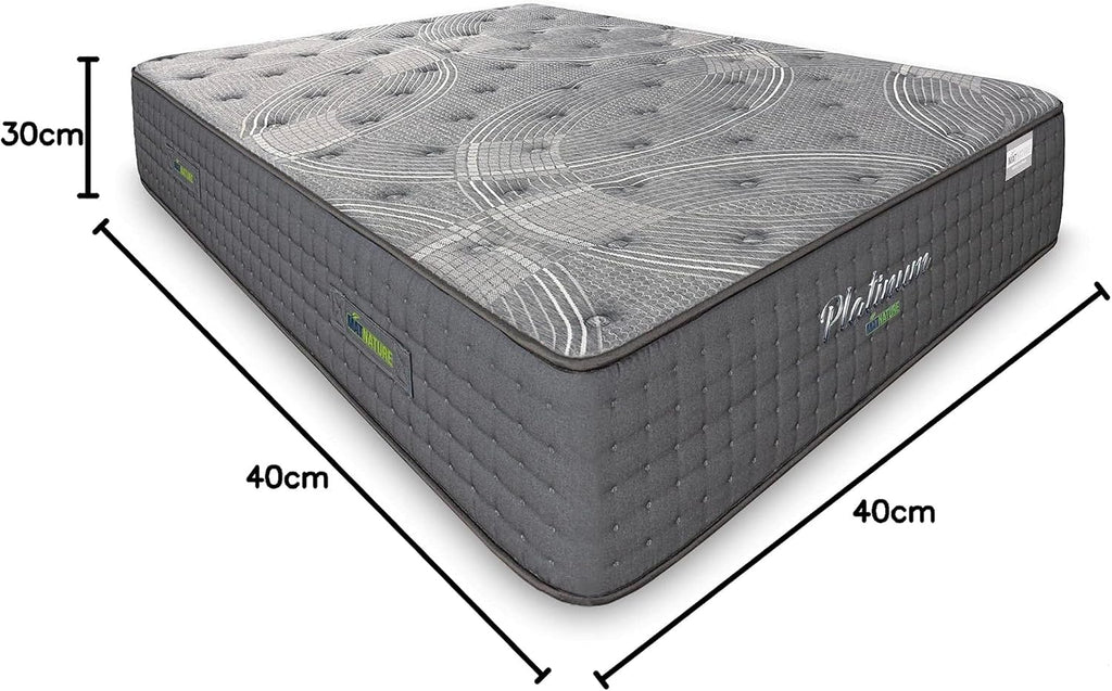 Matnature | Platinum | Matelas Grand Confort Pro Repos Multiple | Ressorts ensachés et mousse à mémoire de forme | Hauteur 30 cm | Respirant, antidérapant et anti-acariens (150 x 200 cm)