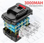 Brushless Trononneuse avec batterie 3000mAh * 2, 12 pouces scie à chane électrique sans fil, scie à chane électrique à une main, scie à chane manuelle sans fil avec verrouillage de sécurité