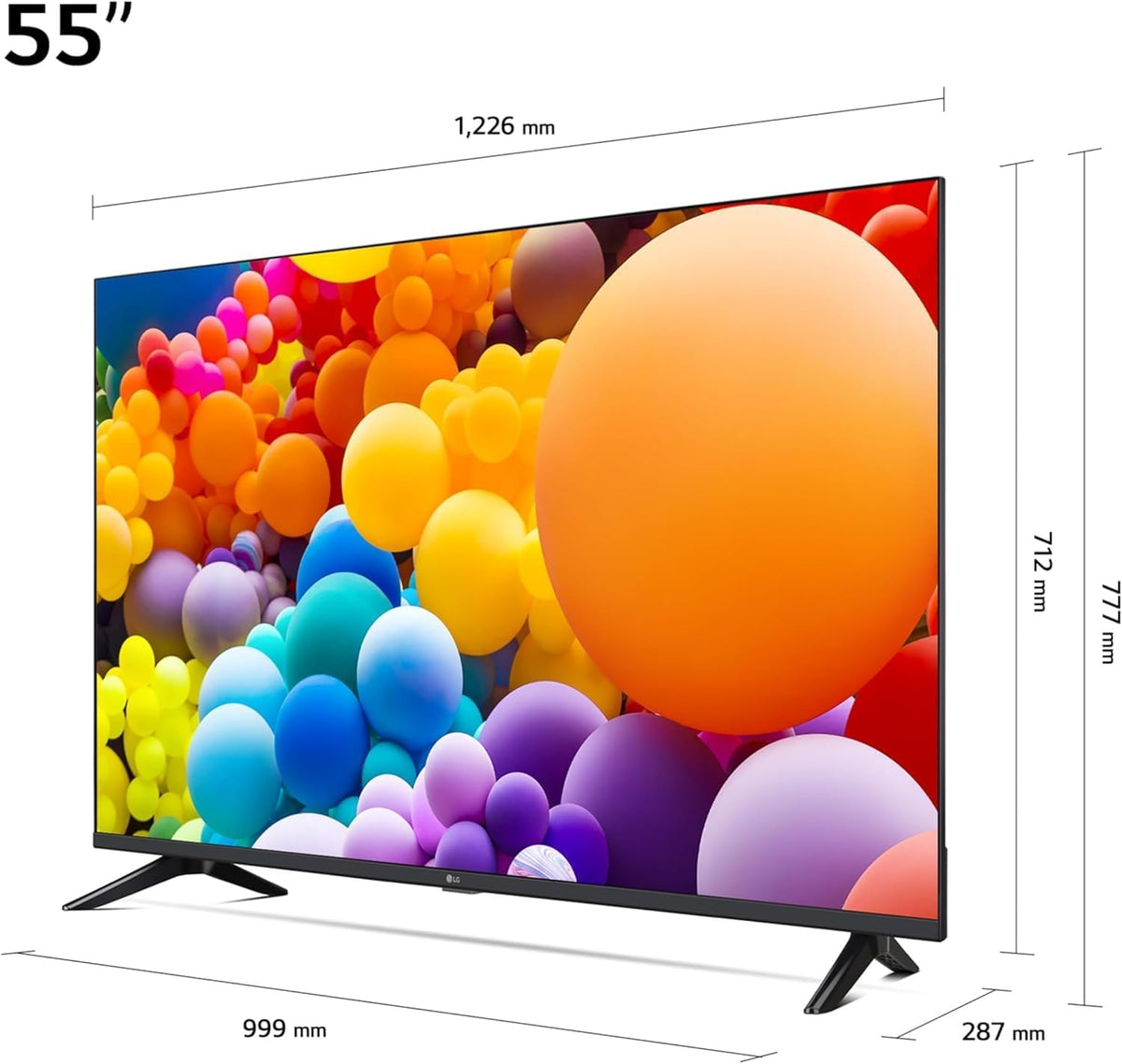 LG TV LED 2024 | 55UT73 | 55 Pouces | UHD | Processeur α5 gen 7 AI 4K, Noir [Classe énergétique G]