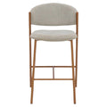 Tabouret de bar en tissu beige et bois clair