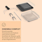 KLARSTEIN AeroVital Cube Chef   Friteuse sans huile, Air fryer, 1700 W, technologie DuoHeating, volume de 14L, 16 programmes, écran tactile, durée: environ 10h, thermostat: 50 220 °C, Inox, Noir : Cuisine et Maison