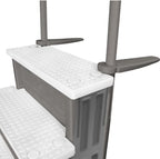 Marches antidérapantes Aqua Select pour piscines hors sol | Bleues | Pour piscines hors sol | Installation possible sur des terrasses de 122 à 137 cm de hauteur | Échelle de sécurité supportant jusqu'à 113 kg