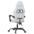 Chaise de jeu 2025 en cuir synthétique blanc et rose V1080