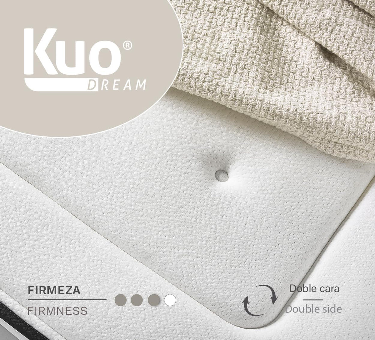 KUO Dream - Matelas à mémoire de forme bio | Matelas viscoélastique INNOGEL | Hauteur 26 cm | 135 x 190 cm [Exclusivité Amazon]