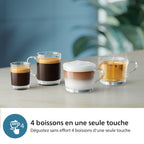 Philips Machine à Expresso Automatique Série 2300-4 Boissons, Écran tactile couleur moderne, Système de lait LatteGo, SilentBrew, Broyeur en Céramique