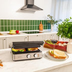 Cecotec Grill électrique Rock’nGrill Smart. Système de réglage de la puissance, du temps et de la température de 2000 W, ouverture à 180 °, plaques amovibles allant au lave vaisselle : Cuisine et Maison