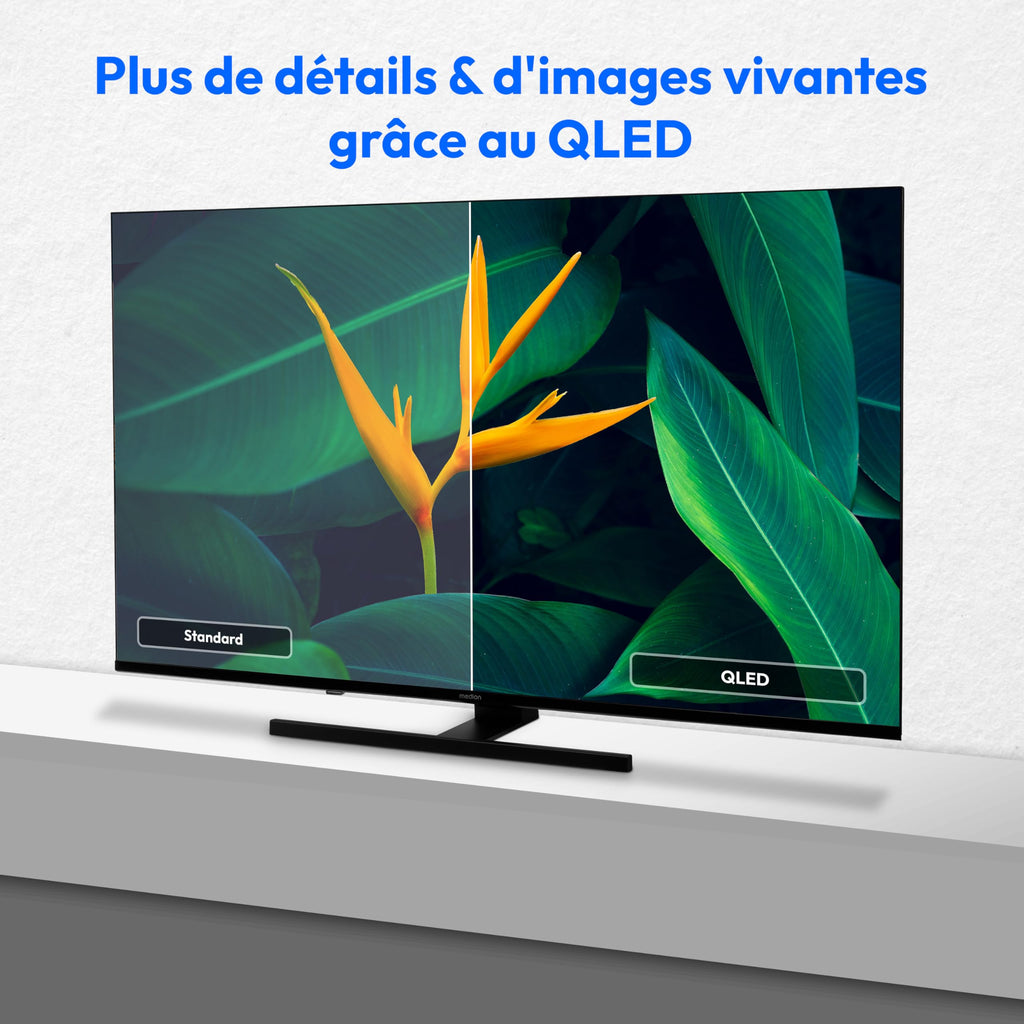 MEDION TV 43 Pouces (108 cm) QLED Television (Smart TV, 4K, Dolby Vision HDR, Prime Video, Disney+, Dolby Atmos, DTS X, Compatible avec Google TV, PVR