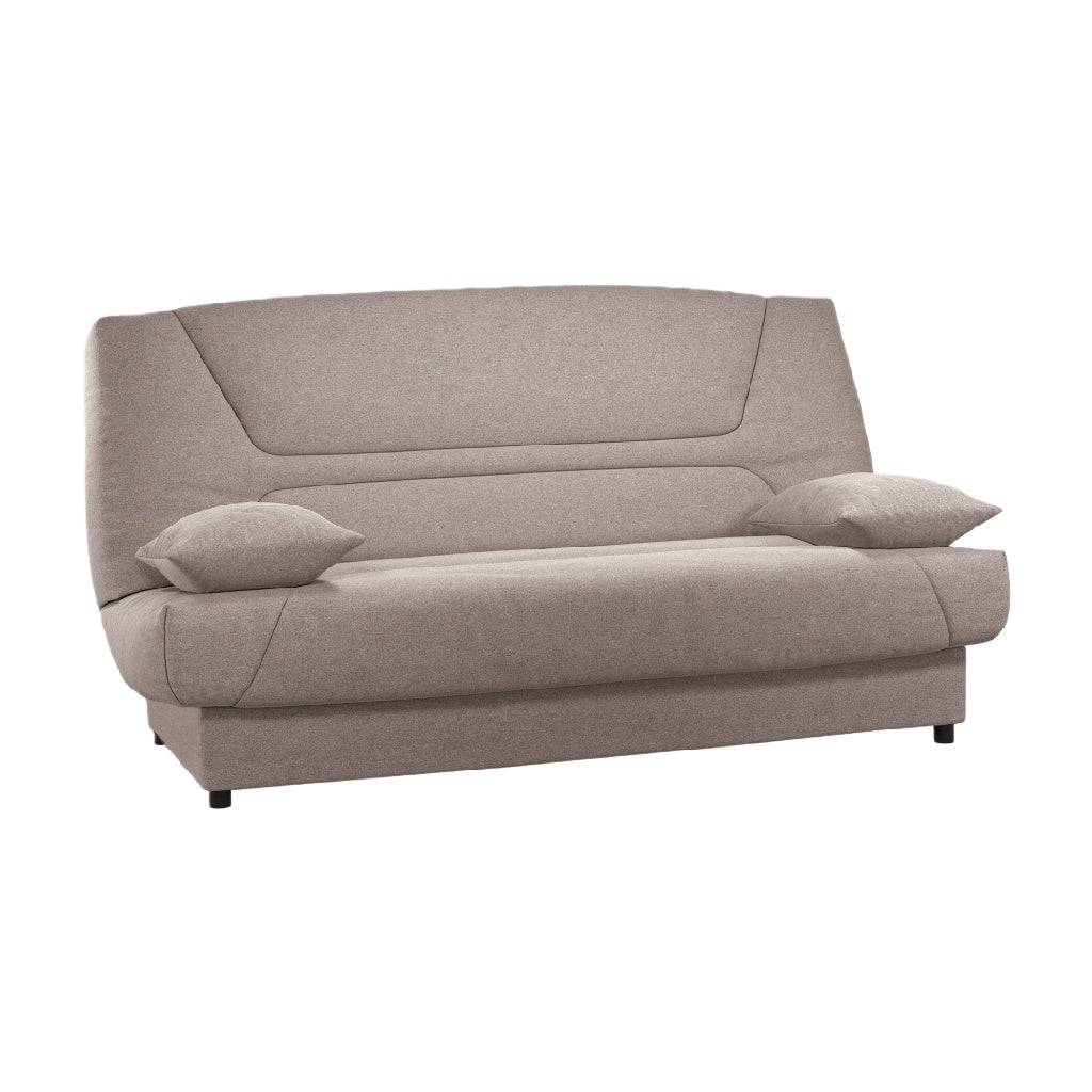 Canapé convertible 3 places en tissu beige