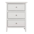 Daniel 3-drawer Transitional Wooden Nightstand(White)
