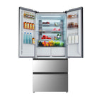 Cecotec Réfrigérateur Porte Française de 4 Portes Semi-Intégrable 458L Total No Frost Bolero CoolMarket F2D 458 SBI Inox E, Hauteur 189 cm et 83 cm La