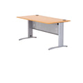Bureau professionnel en métal et bois — Plateau hêtre clair