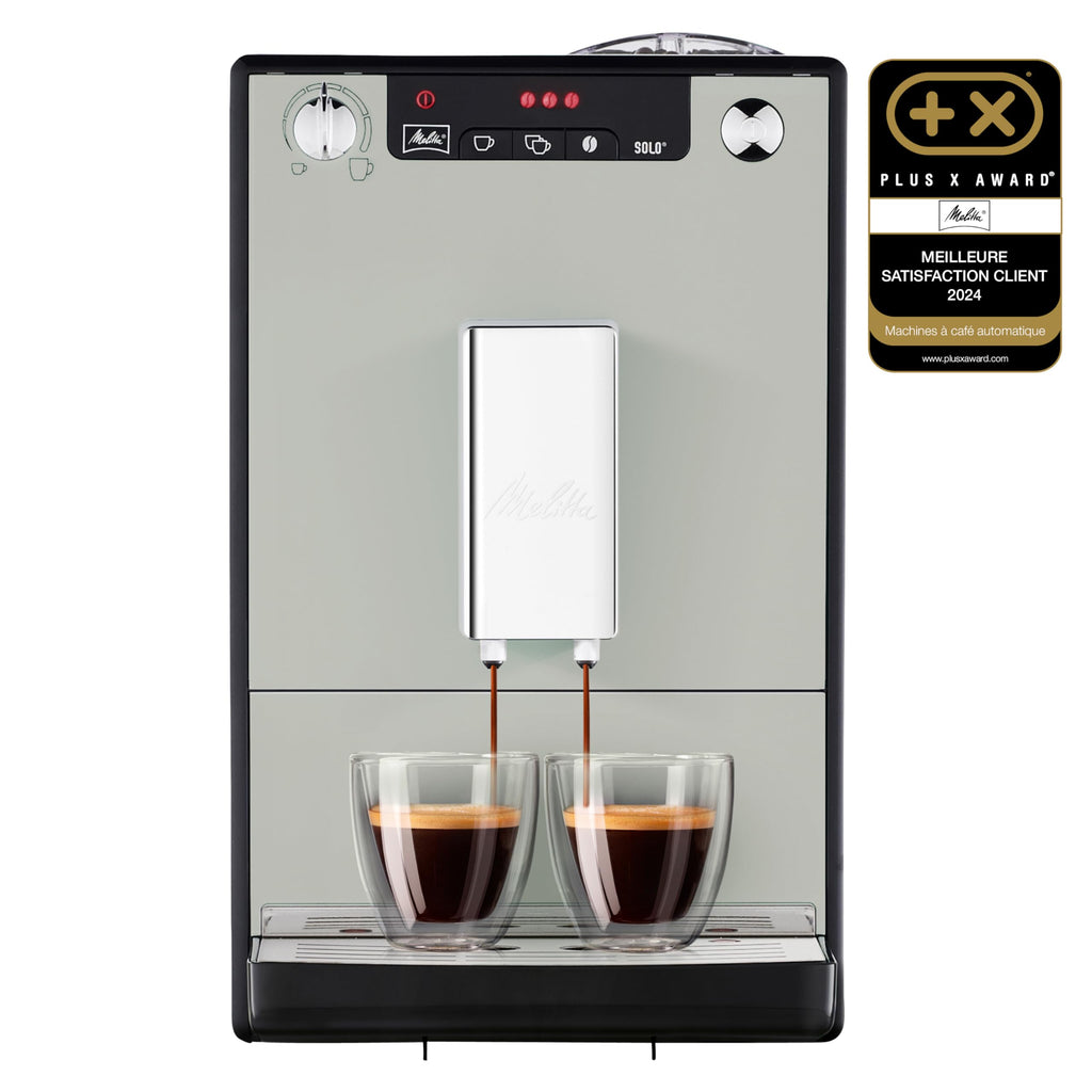 Melitta Solo Sandy Grey, Machine à Café à Grains avec Broyeur et Système d'Extraction des Arômes, Affichage LED, Mode 1 à 2 Tasses, Expresso, Automati