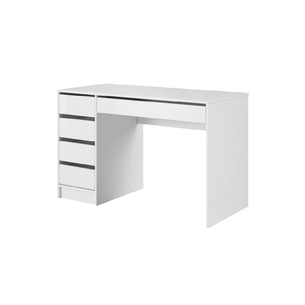 Bureau blanc moderne avec tiroirs intégrés – design minimaliste et fonctionnel