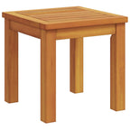 Ensemble de 2 chaises longues avec table et coussins en bois d'acacia massif (réf. 2025). Chaise longue avec coussins crème en bois d'acacia massif. Table d'appoint de jardin 35 x 35 x 34 cm en bois d'acacia massif (réf. V8526).