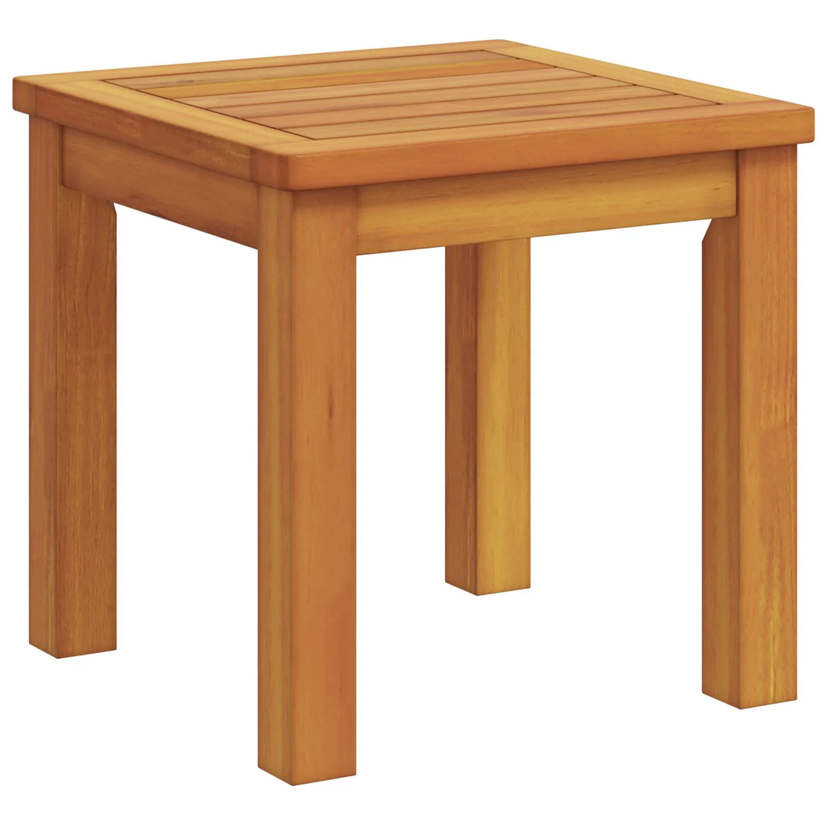 Ensemble de 2 chaises longues avec table et coussins en bois d'acacia massif (réf. 2025). Chaise longue avec coussins crème en bois d'acacia massif. Table d'appoint de jardin 35 x 35 x 34 cm en bois d'acacia massif (réf. V8526).