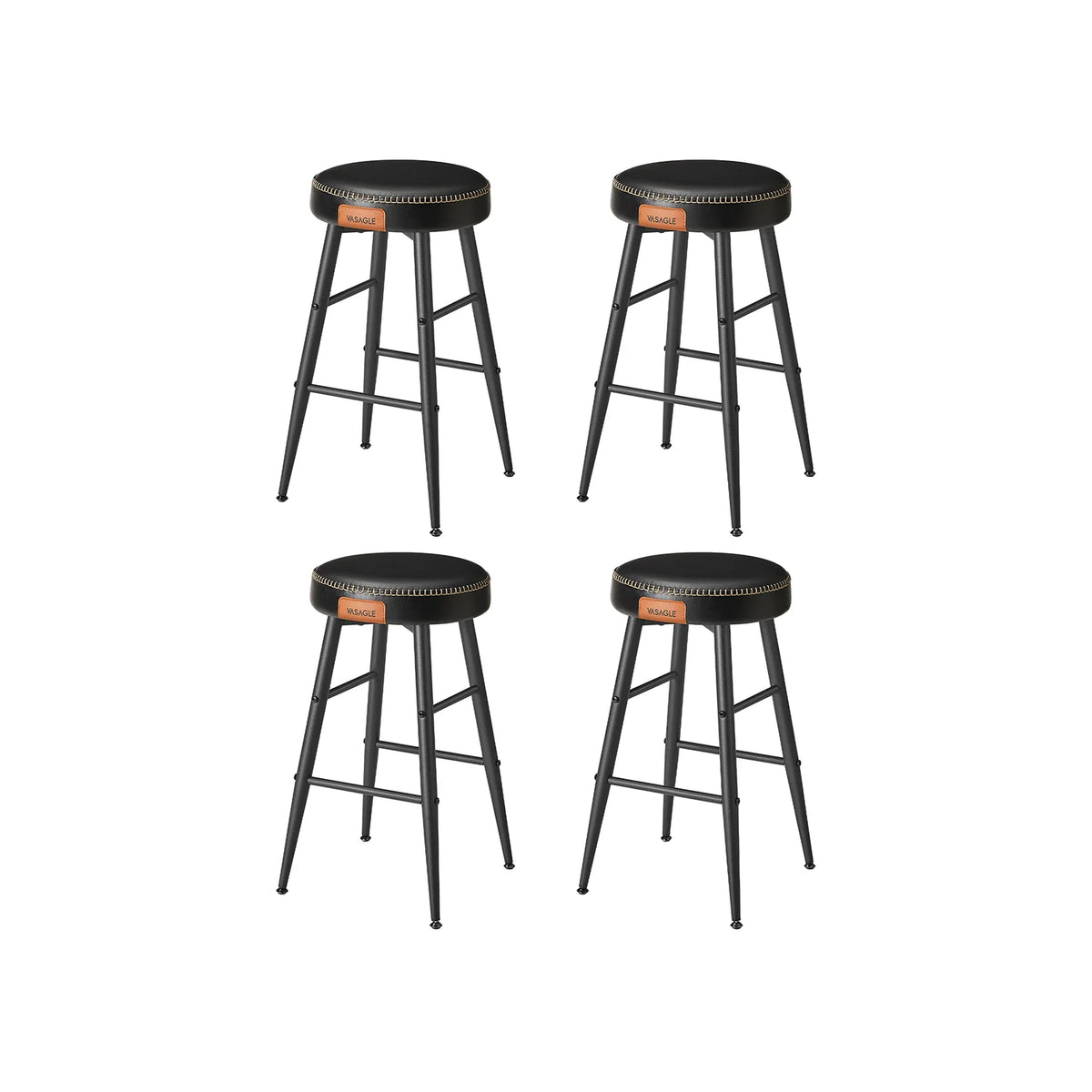 Collection EKHO - Tabourets de bar pour petit-déjeuner en similicuir avec surpiqûres