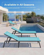 Chaise longue de jardin pliante en aluminium, sans montage, avec dossier réglable 5 positions, idéale pour terrasse, piscine et plage – Noir