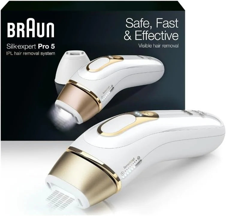 Épilateur laser IPL Braun Silk Expert Pro 5 PL5137 avec rasoir Venus Swirl – Réduction durable des poils du corps et du visage – Filaire. PL5137