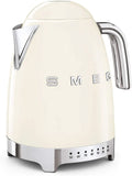 Smeg, Bouilloire à Température Variable KLF04CREU 1,7 L, Plusieurs Température, Filtre Anticalcaire Lavable, Arrêt Automatique de Sécurité, Indicateur de Niveau d'Eau, Enrouleur de Câble, 2400W, Crème(Crème)