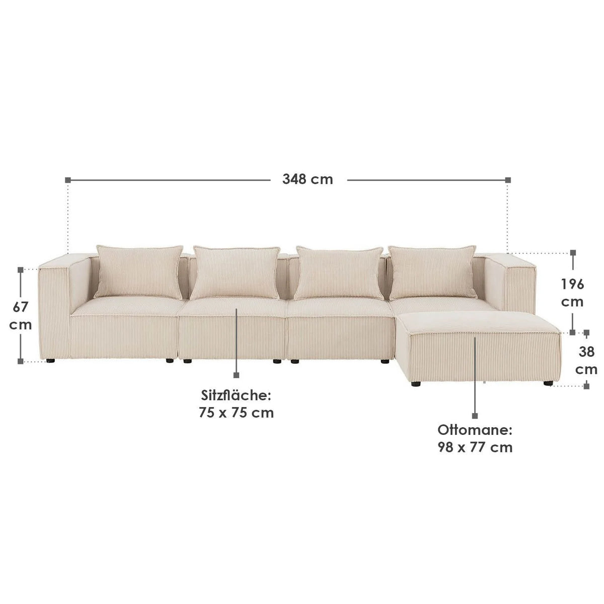 Canapé modulaire Domas XL 2025 - 4 places