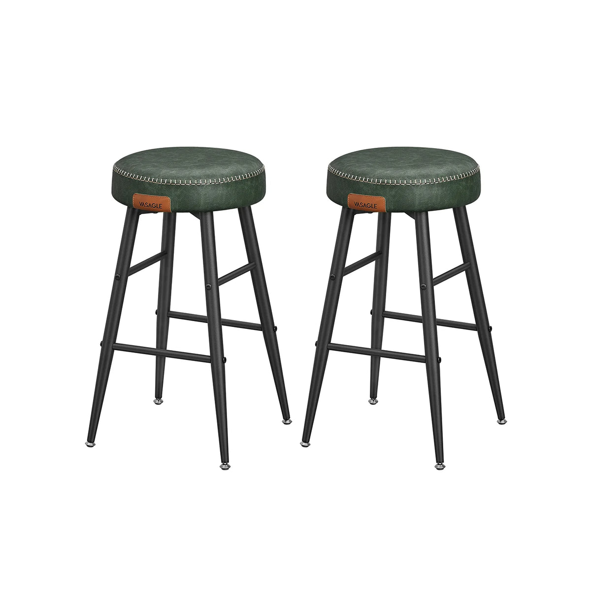 Collection EKHO - Tabourets de bar pour petit-déjeuner en similicuir avec surpiqûres